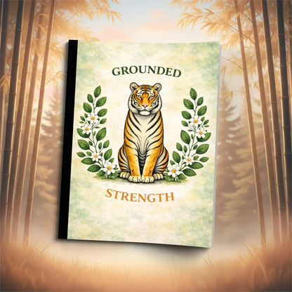 Shop our grounded strength tiger composition notebook featuring the Standard Blue Lined style option from MySisterIsASurvivor.