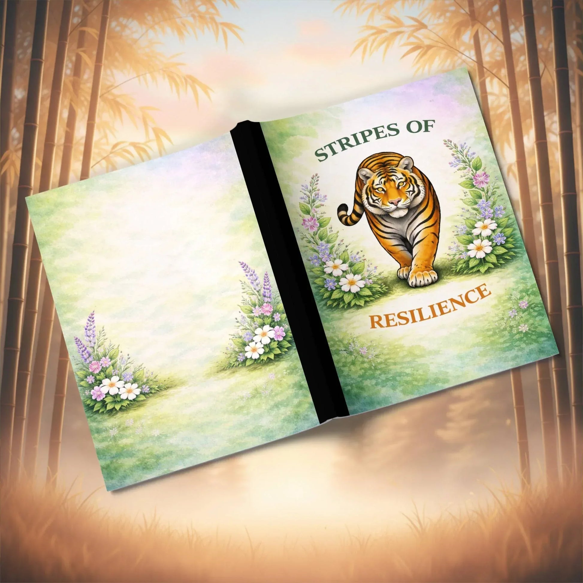 Shop our premium stripes of resilience tiger composition notebook from MySisterIsASurvivor.