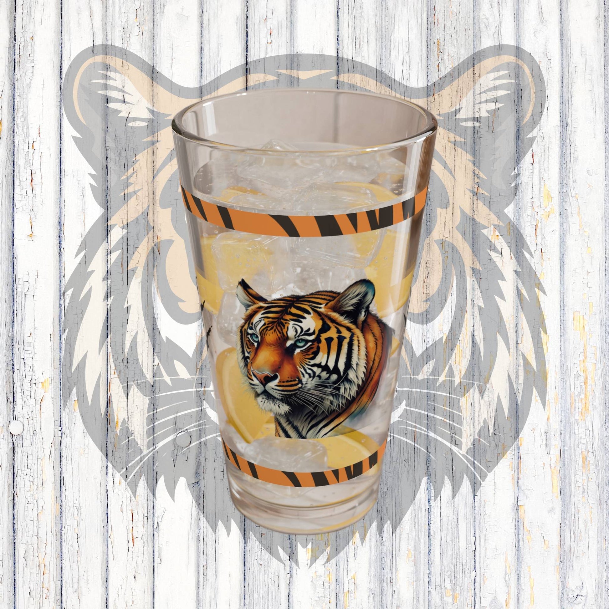 Thrive with the Mental Tiger 16oz Tiger Pint Glass - Inspiring Strength, Courage, and Empowerment