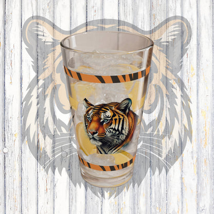 Thrive with the Mental Tiger 16oz Tiger Pint Glass - Inspiring Strength, Courage, and Empowerment