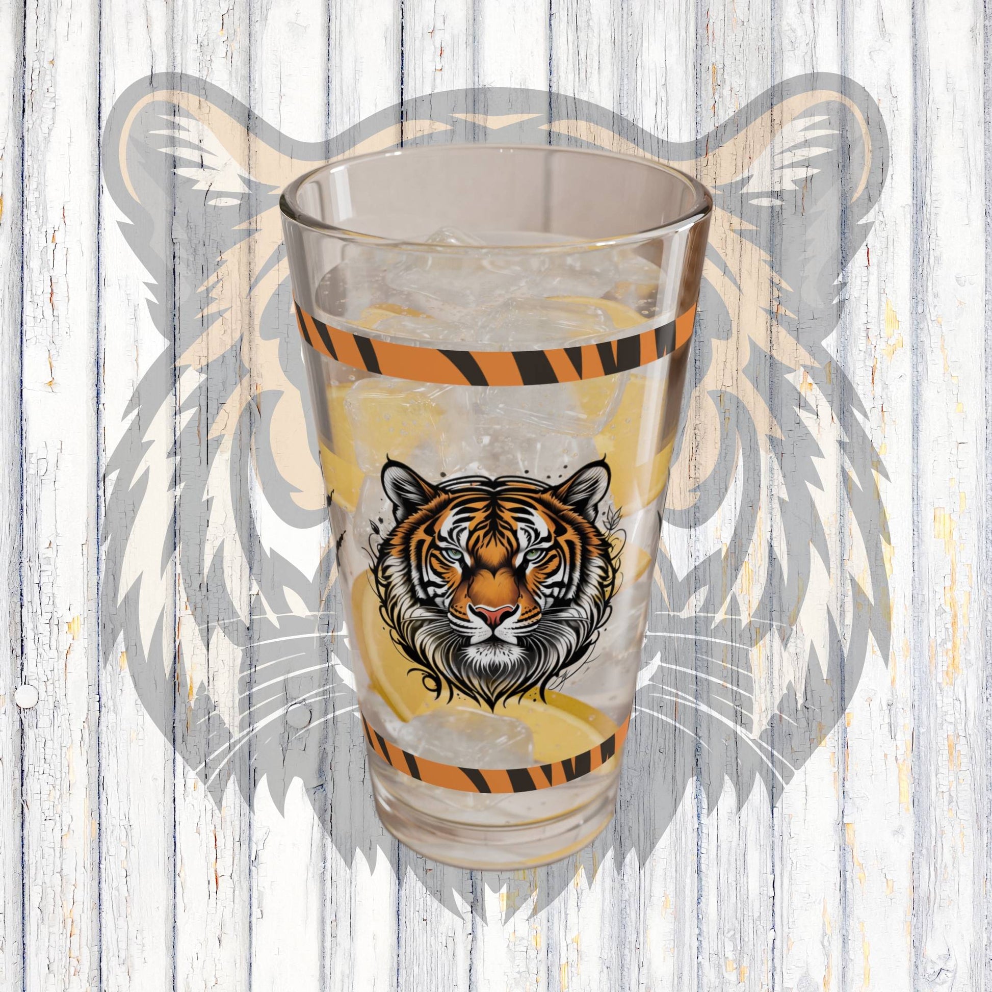 Tiger Spirit 16oz Tiger Pint Glass - Inspiring Strength, Courage, and Empowerment
