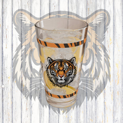 Tiger Spirit 16oz Tiger Pint Glass - Inspiring Strength, Courage, and Empowerment