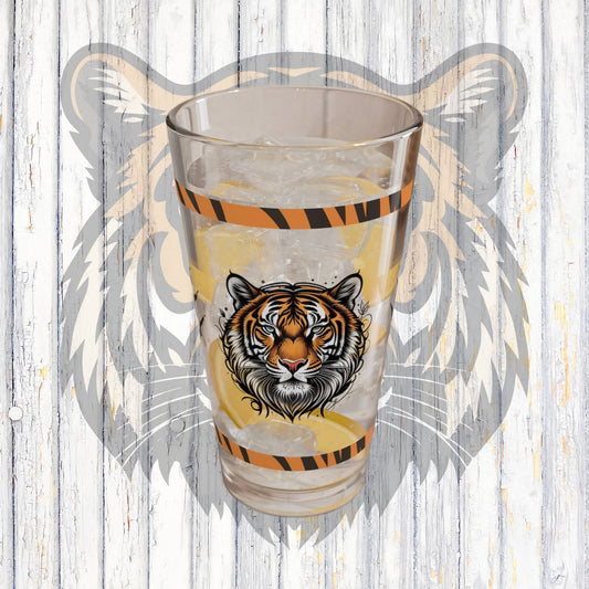 Tiger Spirit 16oz Tiger Pint Glass - Inspiring Strength, Courage, and Empowerment