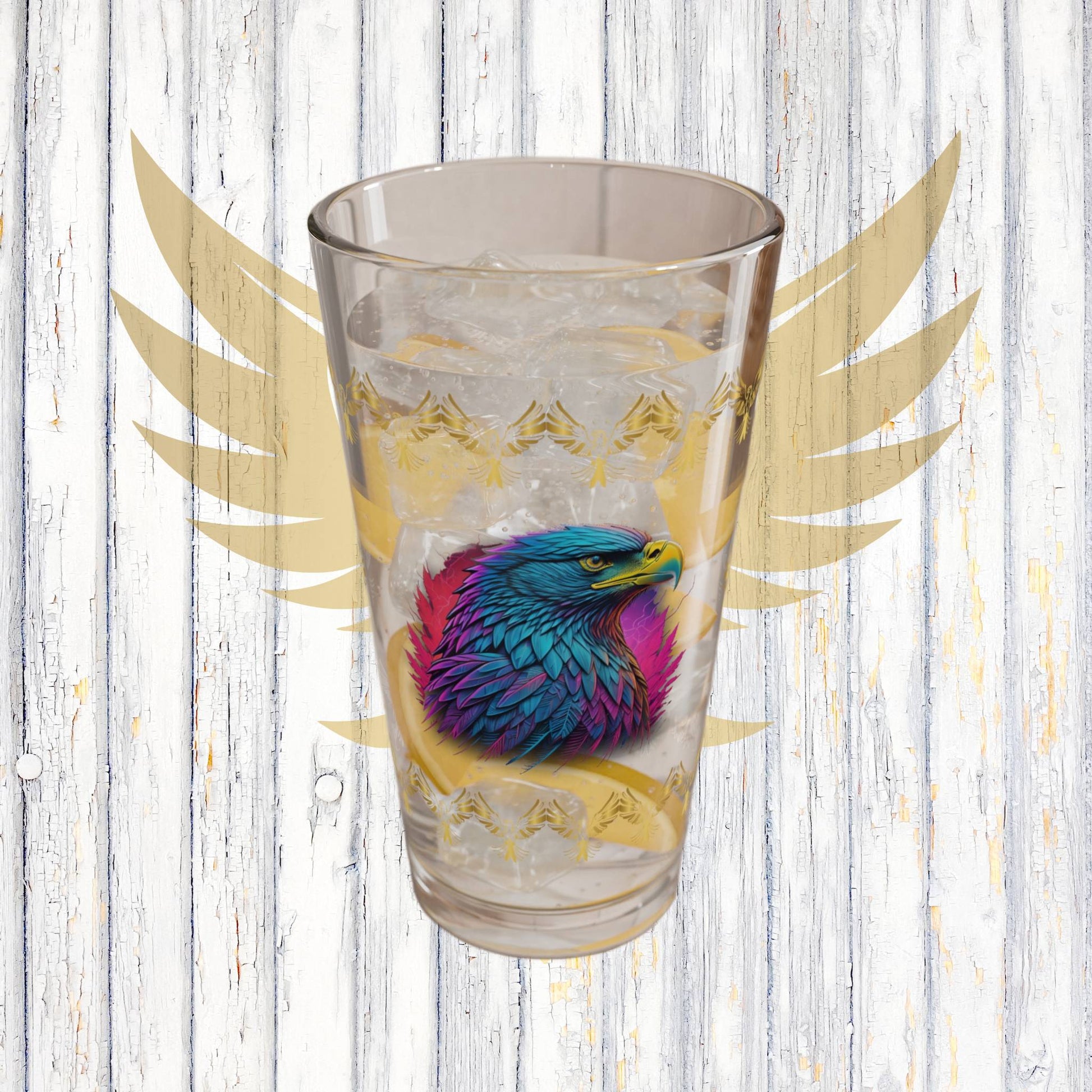 Triumphant Talons 16oz Eagle Pint Glass - Symbol of Strength, Resilience, and Mental Health Awareness