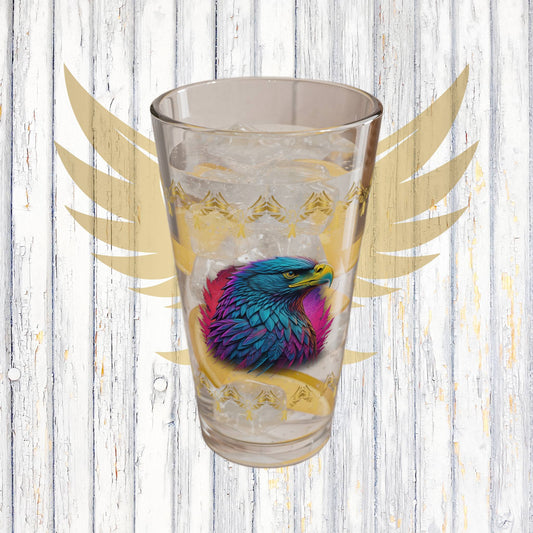 Triumphant Talons 16oz Eagle Pint Glass - Symbol of Strength, Resilience, and Mental Health Awareness