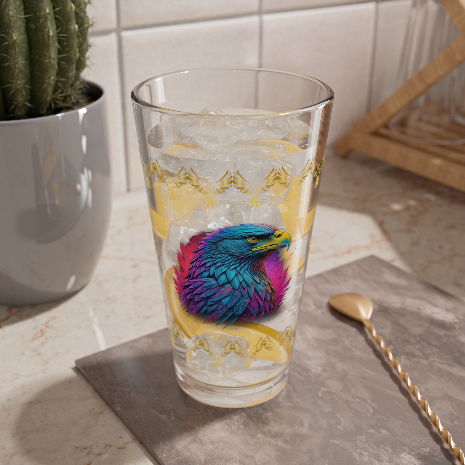 Triumphant Talons 16oz Eagle Pint Glass - Symbol of Strength, Resilience, and Mental Health Awareness