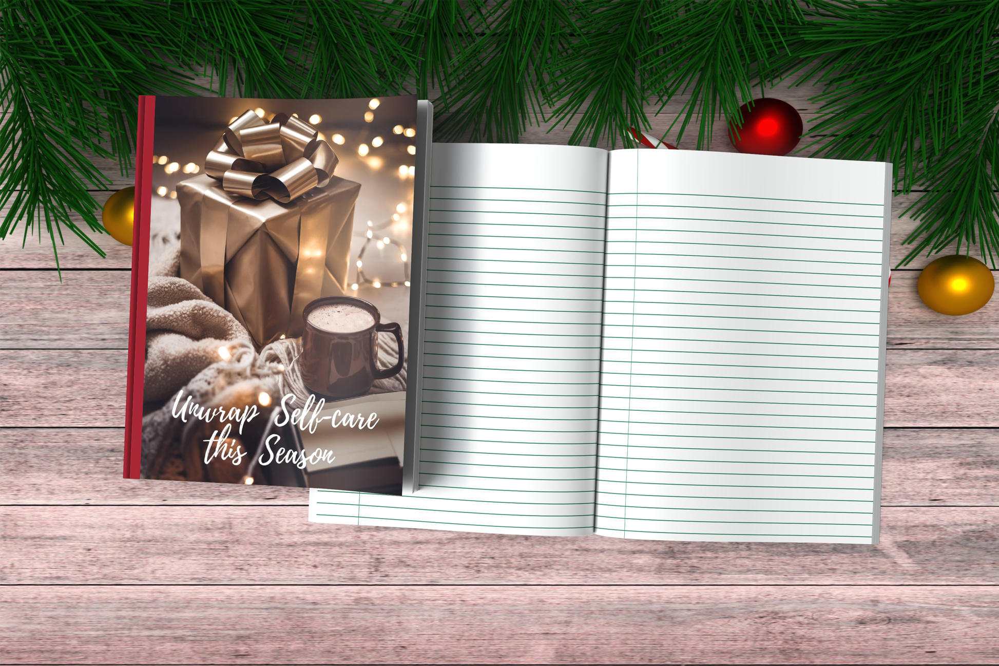 Unwrap Self-care This Season - Christmas Composition Notebook