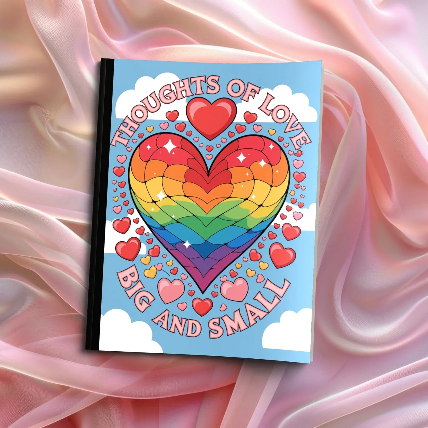 Shop our thoughts of love big and small composition notebook featuring the Standard Blue Lined style option from MySisterIsASurvivor.