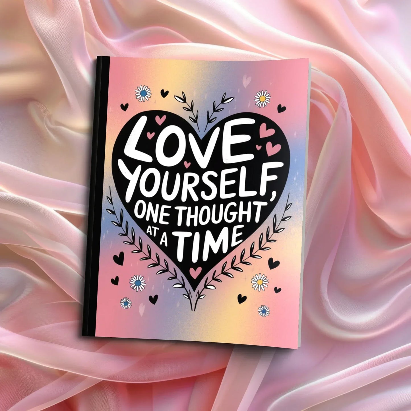 Shop our love yourself one thought at a time composition notebook featuring the Standard Blue Lined style option from MySisterIsASurvivor.