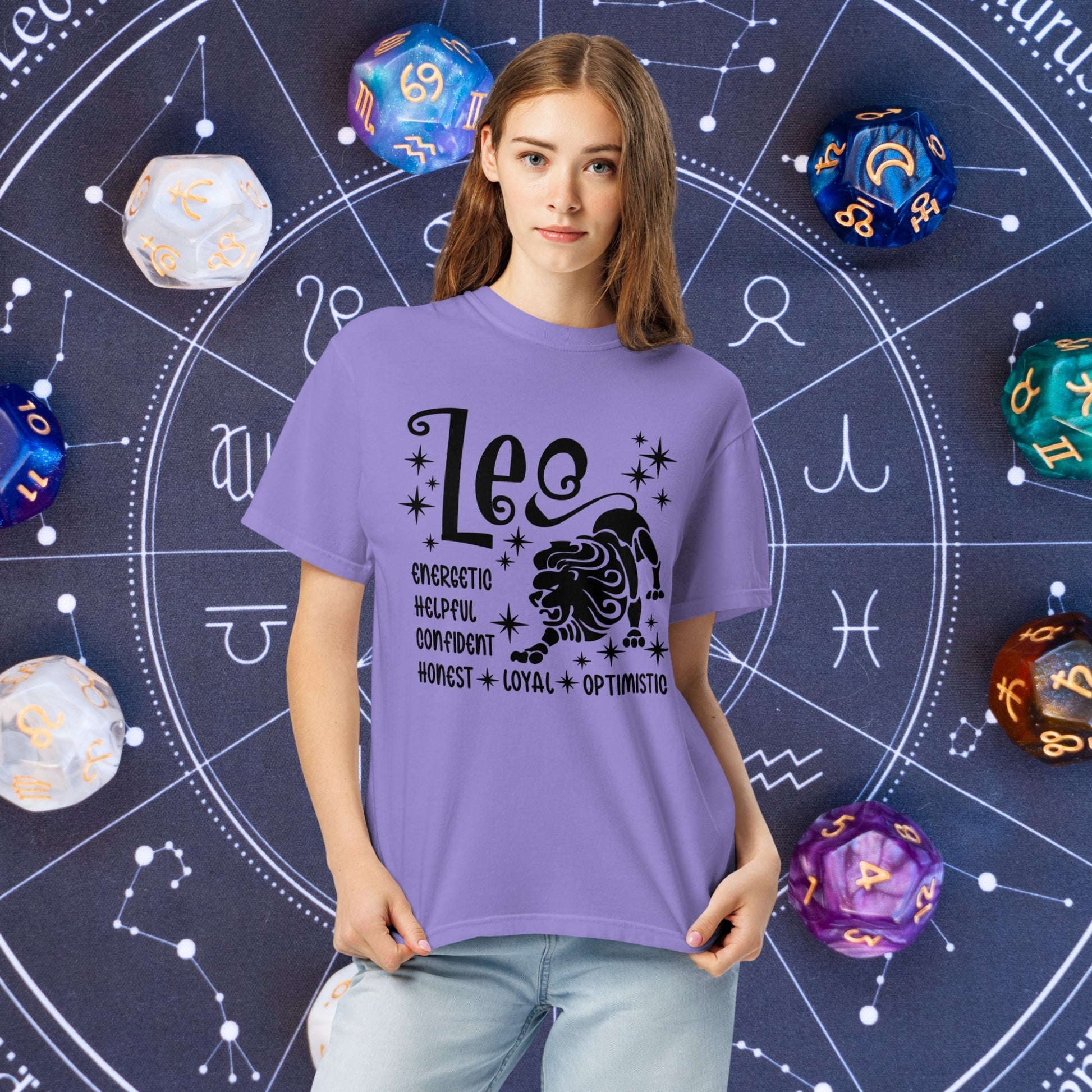 Leo Zodiac Comfort Colors T-Shirt - Confident and empowering Leo zodiac shirt, ideal for astrology fans and self-love gifts