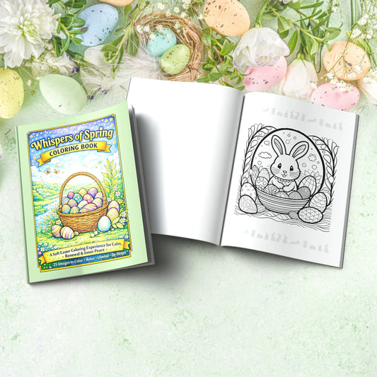 Shop our premium whispers of spring coloring book a soft easter coloring experience for calm renewal inner peace from MySisterIsASurvivor.