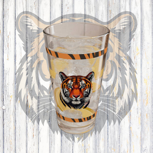 Wild Resilience 16oz Tiger Pint Glass - Inspiring Strength, Courage, and Empowerment