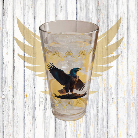 Wingspan of Strength 16oz Eagle Pint Glass - Symbol of Strength, Resilience, and Mental Health Awareness