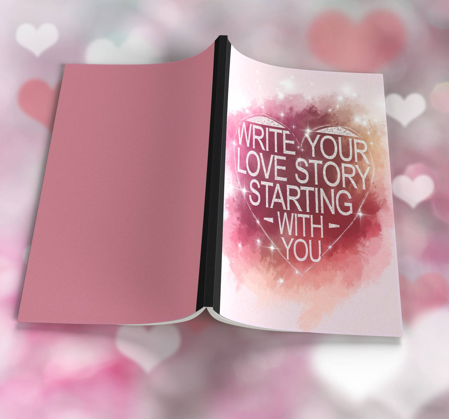 Write Your Love Story Starting With You Composition Notebook - 100 Pages, Wide-Ruled, 6 Line Color Options for Journaling & Mental Well-Being
