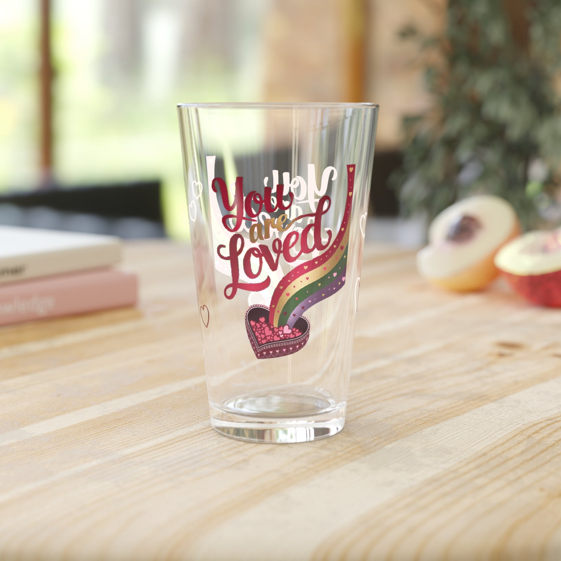 You Are Loved: Personalized Valentine's Day Affirmation Pint Glass – Valentine's Day Self-Care Gift, Mindful Positivity Drinkware