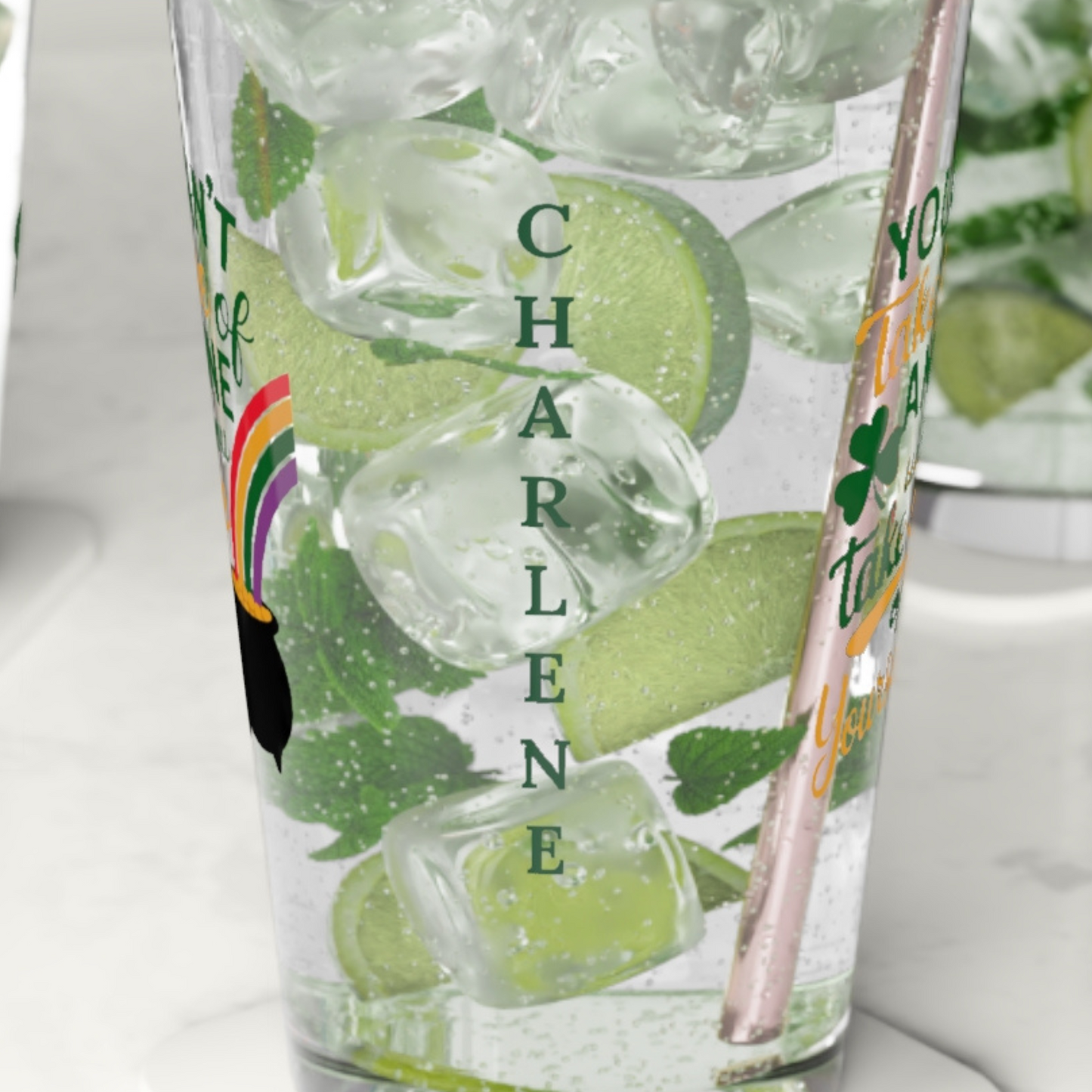 You Can't Take Care Of Anyone Until You Take Care Of Yourself: Personalized St. Patrick's Day Pint Glass - Customizable Name for Happiness and Positivity