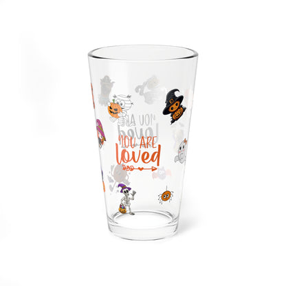 You Are Loved, Halloween Pint Glass, 16oz - Perfect for Positive Sips & Fall Fun