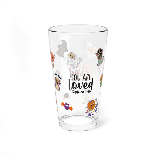 You Are Loved, Halloween Pint Glass, 16oz - Perfect for Positive Sips & Fall Fun
