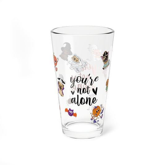 You're Not Alone, Halloween Pint Glass, 16oz - Perfect for Positive Sips & Fall Fun