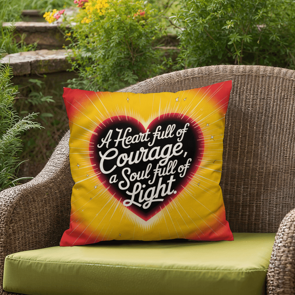 A Heart Full Of Courage, A Soul Full Of Light: Indoor/Outdoor Pillow Self-Care for Relaxation, Mindfulness & Emotional Wellness
