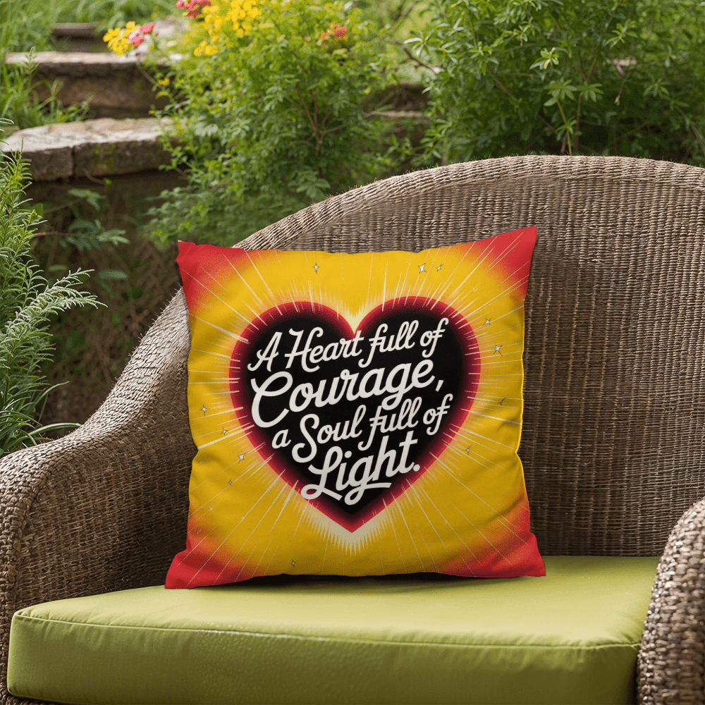 A Heart Full Of Courage, A Soul Full Of Light: Indoor/Outdoor Pillow Self-Care for Relaxation, Mindfulness & Emotional Wellness