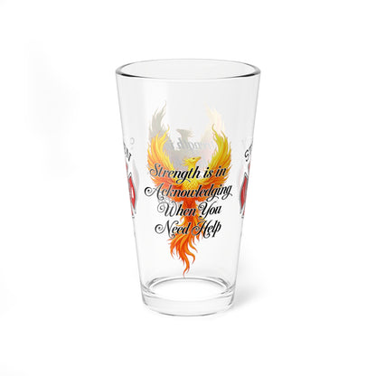 Firefighter support pint glass reminding first responders to seek help and prioritize mental health. - MySisterIsASurvivor