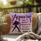Aquarius zodiac pillow with celestial astrology design for modern boho decor