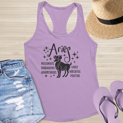 Aries Racerback Tank - Astrology - Inspired Mental Wellness Top for Inner Strength - MySisterIsASurvivor