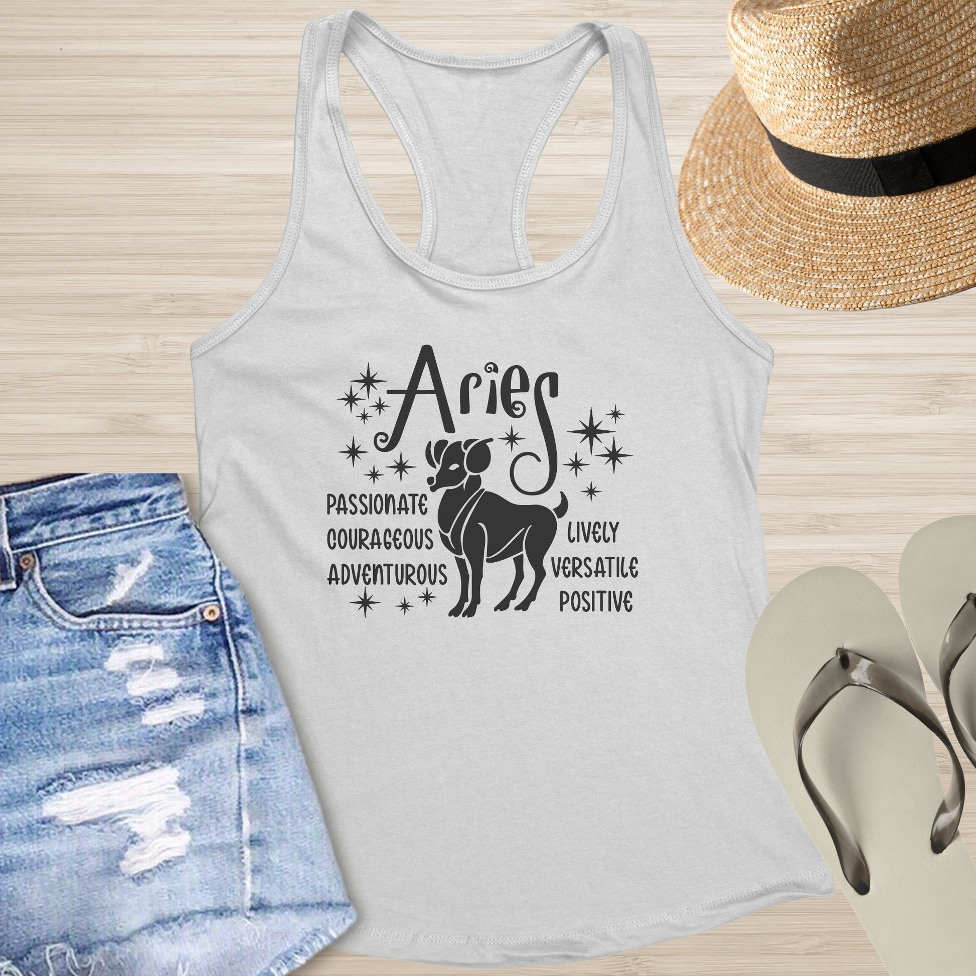 Aries Racerback Tank - Astrology - Inspired Mental Wellness Top for Inner Strength - MySisterIsASurvivor
