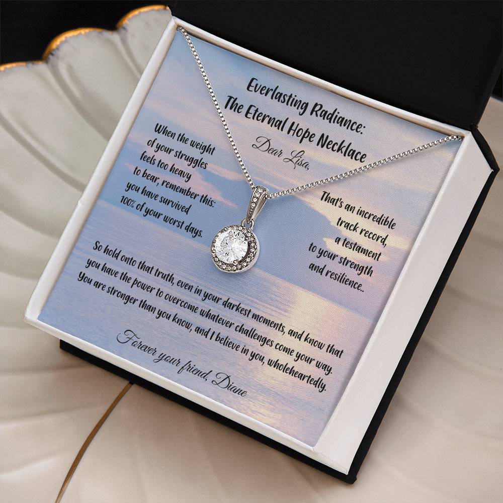 When the weight of your struggles feels too heavy to bear, remember this: you have survived 100% of your worst days... - Everlasting Radiance: The Eternal Hope Necklace