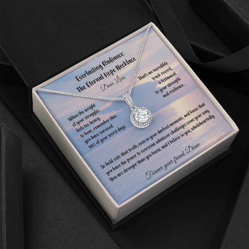 When the weight of your struggles feels too heavy to bear, remember this: you have survived 100% of your worst days... - Everlasting Radiance: The Eternal Hope Necklace