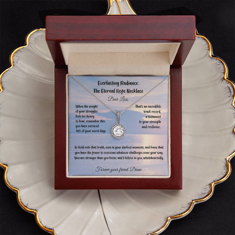 When the weight of your struggles feels too heavy to bear, remember this: you have survived 100% of your worst days... - Everlasting Radiance: The Eternal Hope Necklace