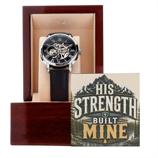 Shop our premium his strength built mine openwork watch from MySisterIsASurvivor.