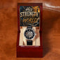 Shop our premium his strength built my world openwork watch from MySisterIsASurvivor.