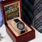 Shop our premium his strength built my world openwork watch from MySisterIsASurvivor.