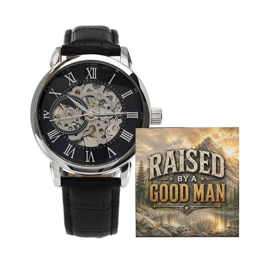 Shop our raised by a good man openwork watch featuring the Luxury Box w/LED style option from MySisterIsASurvivor.