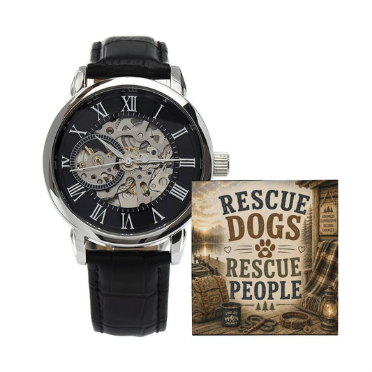 Shop our rescue dogs rescue people openwork watch featuring the Luxury Box w/LED style option from MySisterIsASurvivor.