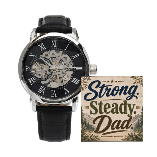 Shop our strong steady dad openwork watch featuring the Luxury Box w/LED style option from MySisterIsASurvivor.