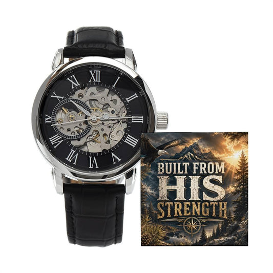 Shop our built from his strength openwork watch featuring the Luxury Box w/LED style option from MySisterIsASurvivor.
