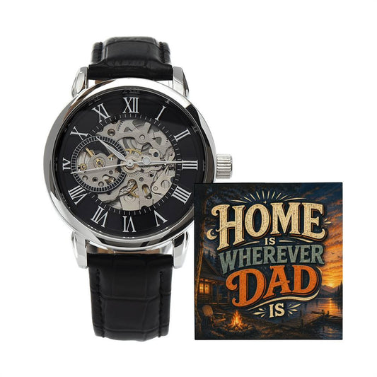 Shop our home is wherever dad is openwork watch featuring the Luxury Box w/LED style option from MySisterIsASurvivor.