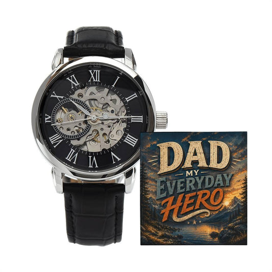 Shop our dad my everyday hero openwork watch featuring the Luxury Box w/LED style option from MySisterIsASurvivor.
