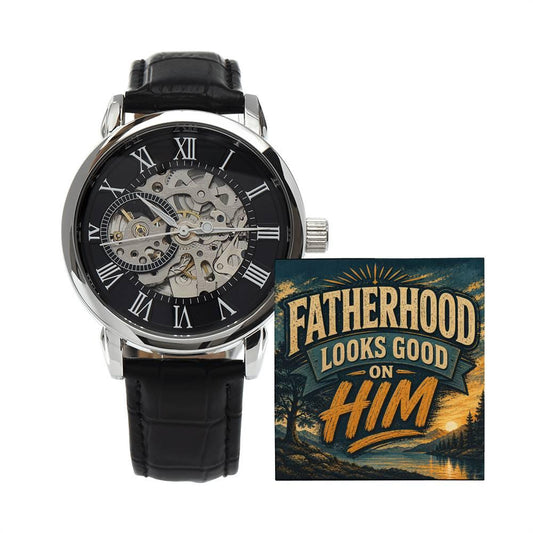 Shop our fatherhood looks good on him openwork watch featuring the Luxury Box w/LED style option from MySisterIsASurvivor.
