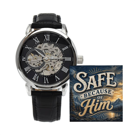 Shop our safe because of him openwork watch featuring the Luxury Box w/LED style option from MySisterIsASurvivor.