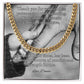 Cuban link chain with message “Thank You For Your Endless Patience” – thoughtful gift for father