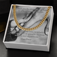 Cuban link chain gift with message card saying “Thank You For Always Being There” – gift for dad or father figure