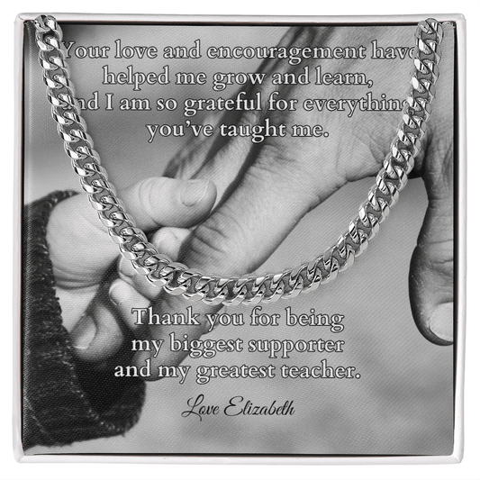 Shop our cuban link chain your love and encouragement featuring the Stainless Steel style option from MySisterIsASurvivor.