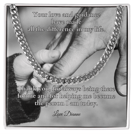 Shop our cuban link chain your love and guidance featuring the Stainless Steel style option from MySisterIsASurvivor.