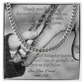 Cuban link chain necklace with “Thank You For Being The Rock” message – strong dad gift