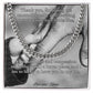 Cuban link chain with card reading “Thank You, For Loving Me” – heartfelt necklace for dad