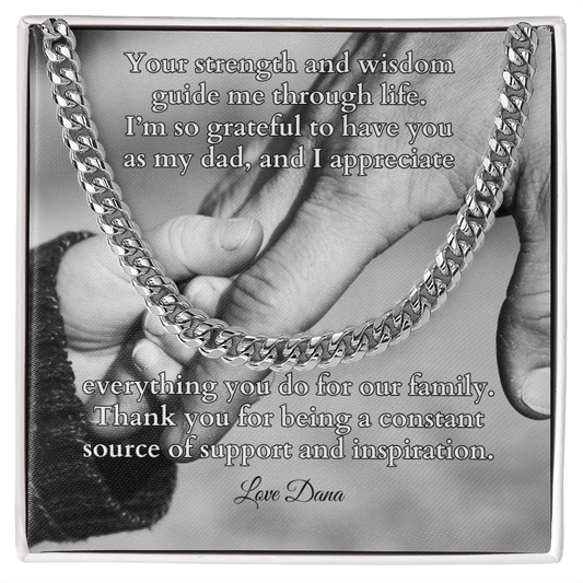 Shop our cuban link chain your strength and wisdom featuring the Stainless Steel style option from MySisterIsASurvivor.